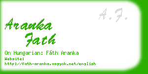 aranka fath business card