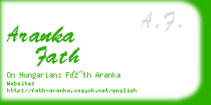 aranka fath business card